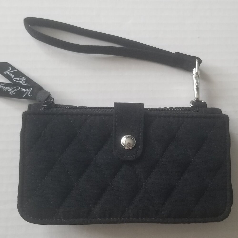 VERA BRADLEY BLACK TRI FOLD WRISTLET CLUTCH WALLET